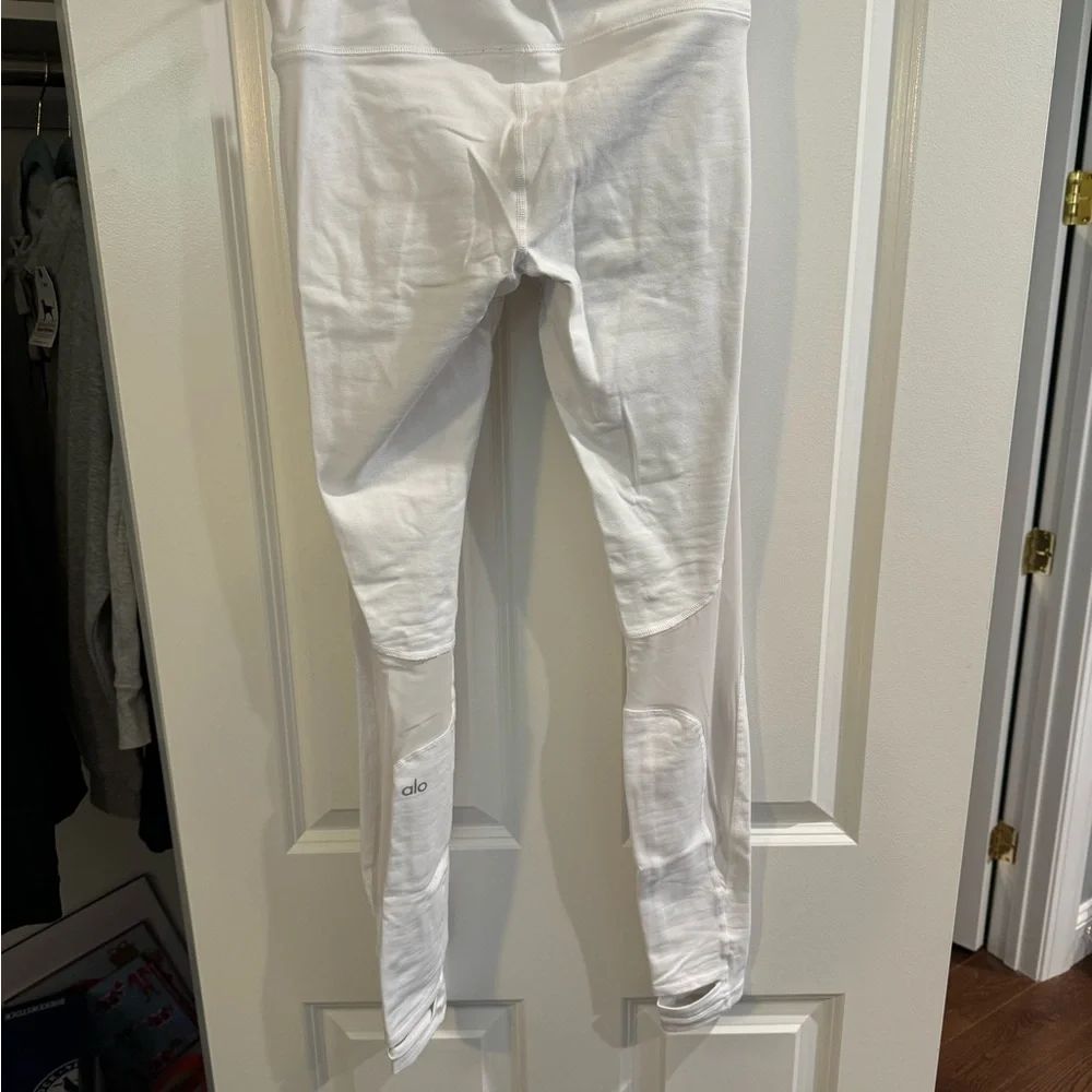 Alo Yoga White High Waist Moto Leggings Size Medium
